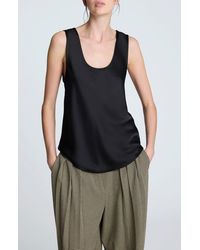Kenneth Cole - Satin Scoop Neck Tank - Lyst