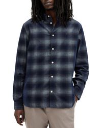 AllSaints - Salinas Plaid Corduroy Button-up Shirt - Lyst