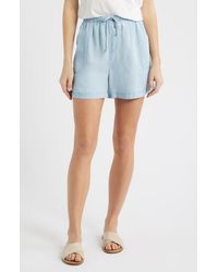 Beach Lunch Lounge - Yoko Tie Waist Chambray Shorts - Lyst