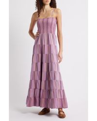 FRNCH - Lilaea Tiered Cotton Maxi Dress - Lyst