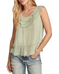 Lucky Brand - Triple Ruffle Plissé Tank Top - Lyst