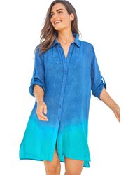 Swim 365 - Button-Front Swim Cover Up - Lyst