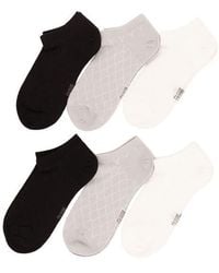 Felina - Assorted 6-Pack Textured Mesh No Show Socks - Lyst
