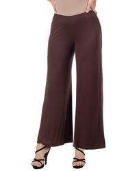 24seven Comfort Apparel - Comfortable Solid Color Palazzo Pants - Lyst