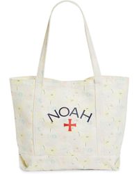 Noah - Core Logo Floral Print Denim Tote - Lyst