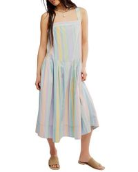 Free People - Primavera Stripe Cotton Midi Dress - Lyst