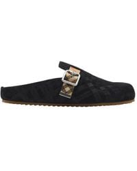 Burberry - Check Suede Urchin Clog - Lyst