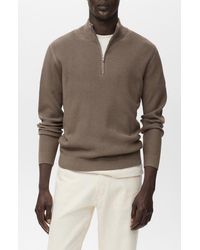 Mango - Rib Quarter Zip Sweater - Lyst