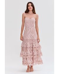 PATBO - Aura Lace Flutter Midi Dress - Lyst