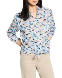 NIC+ZOE - Portofino Geo Print Cotton Button-Up Shirt - Lyst