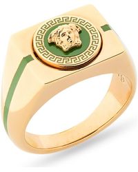 Versace - Enamel Medusa Signet Ring - Lyst
