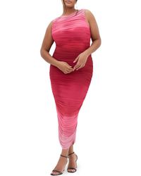 City Chic - Halo Ombré Ruched Sleeveless Maxi Dress - Lyst