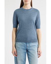 BOSS - Farbella Short Sleeve Virgin Wool Sweater - Lyst
