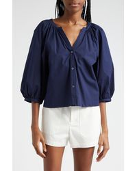 STAUD - New Dill Stretch Cotton Button-up Blouse - Lyst