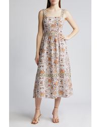 PAIGE - Fiori Floral Linen & Cotton Sundress - Lyst