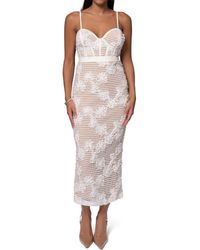 JLUXLABEL - Angelic Crochet Lace Midi Cocktail Dress - Lyst