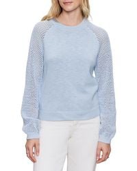 Sanctuary - Perfect Moment Mix Stitch Cotton Crewneck Sweater - Lyst
