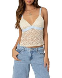Edikted - Lace Open Back Crop Camisole - Lyst