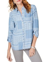 Foxcroft - Cole Roll Sleeve Button-up Shirt - Lyst