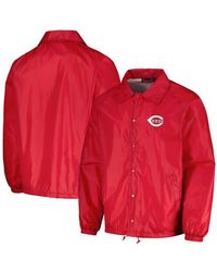Dunbrooke - Cincinnati Reds Coach's Raglan Full-Snap Windbreaker Jacket - Lyst