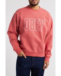 Obey - Digable Fleece Crewneck Sweatshirt - Lyst