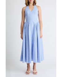 Extro & Vert - Elodie Gingham Halter Midi Dress - Lyst