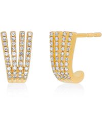 EF Collection - Diamond Reverse Multi huggie Hoop Earrings - Lyst