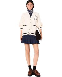 Maje - Long Cardigan With Embroidery - Lyst