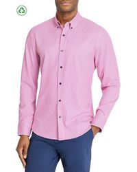 Con.struct - Slim Fit Micro Plaid Recycled 4-Way Stretch Performance Long Sleeve Shirt - Lyst