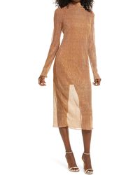 leith metallic open back midi dress