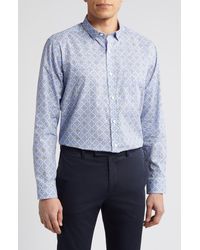 Johnston & Murphy - Mosaic Print Cotton Button-up Shirt - Lyst