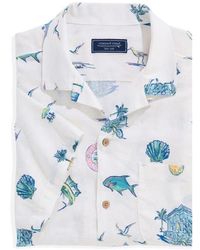 Vineyard Vines - Gasparilla Icons Print Short Sleeve Linen Blend Cabana Shirt - Lyst