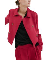 Mango - Double Breasted Linen Jacket - Lyst
