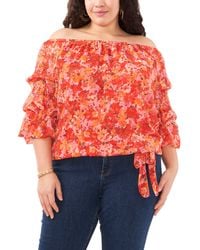 Vince Camuto - Floral Off The Shoulder Bubble Sleeve Top - Lyst