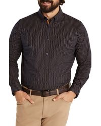 Johnny Bigg - Vincent Geo Regular Fit Stretch Cotton Button-down Shirt - Lyst