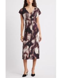knee length dresses for ladies Marcella | Manhattan Sleeveless Midi Dress in Black | Women's Size 3XL | Ponte