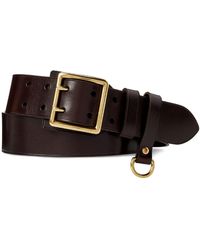 Ralph Lauren Purple Label Leather Utility Belt - Black