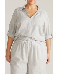 UNIVERSAL STANDARD - Button Back Linen Blend Polo - Lyst
