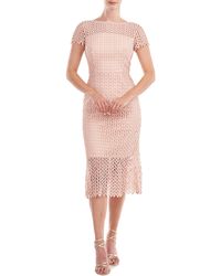 Kay Unger - Tatum Floral Lace Midi Cocktail Dress - Lyst