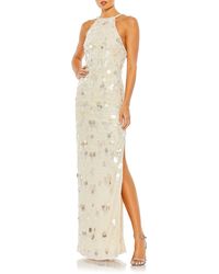 Mac Duggal - Crystal Embellished Sequin Cascade Tulle Column Gown - Lyst