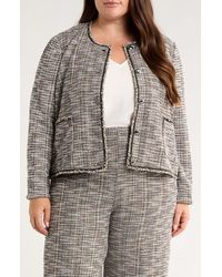 Lyssé - Collarless Stretch Tweed Jacket - Lyst