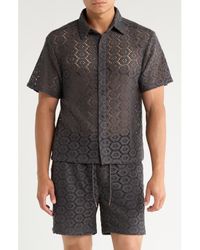 Honor The Gift - Open Stitch Short Sleeve Button-Up Shirt - Lyst