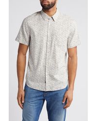 Rails - Carson Abstract Print Short Sleeve Linen Blend Button-up Shirt - Lyst