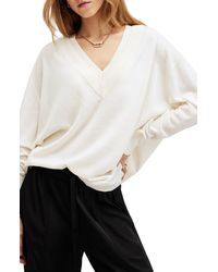 AllSaints - Bern V-Neck Wool Sweater - Lyst