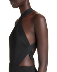 Saint Laurent - Crossover Halter Neck Cutout Bodysuit - Lyst