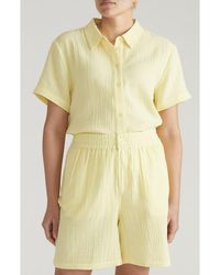 UNIVERSAL STANDARD - Toni High Low Button Down Cotton Gauze Top - Lyst