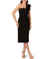Aidan Mattox by Adrianna Papell - Floral Embellished One-Shoulder Cocktail Dress - Lyst