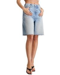 GOOD AMERICAN - Good Standard Raw Hem Denim Bermuda Shorts - Lyst