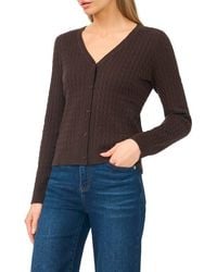 Halogen® - Cable Stitch V-Neck Cardigan - Lyst