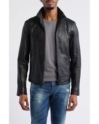 John Varvatos - Ansel Crinkled Leather Jacket - Lyst